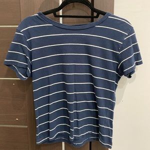 Blue and white striped brandy melville shirt